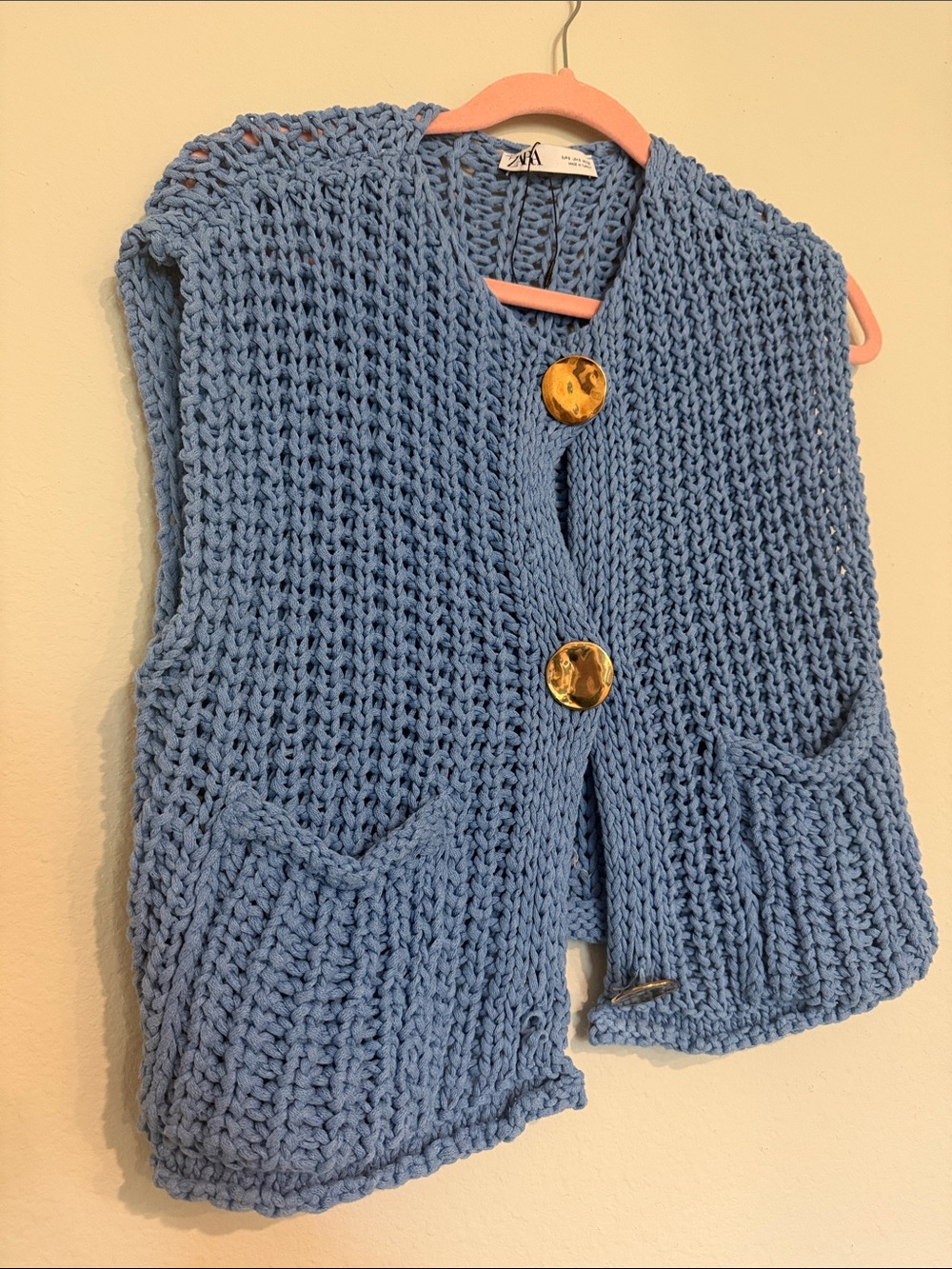 Zara open stitch vest